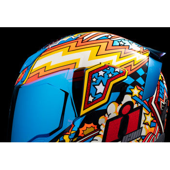 Icon Airflite Flyboy Motorcycle Helmet - Red Yellow Blue / 61-62cm