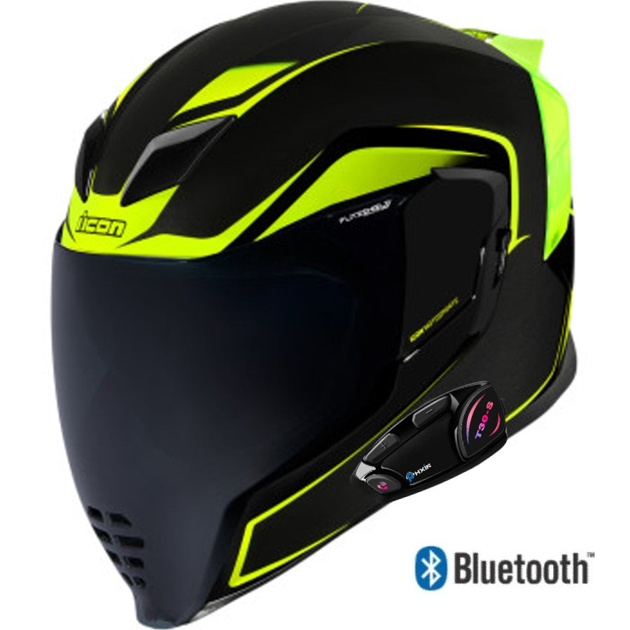 Icon Airflite Crosslink Hi Viz Bluetooth Helmet