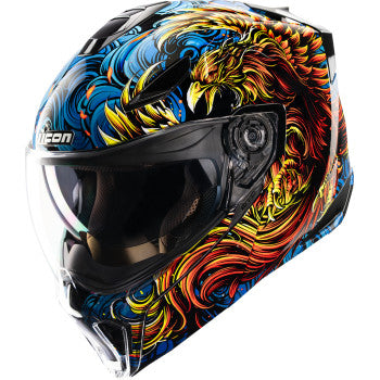 Icon Threshold Bluetooth Helmet Burn Birdie Burn Blue HelmLink