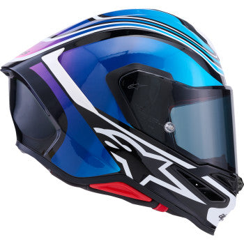 Alpinestars Supertech R7 Helmet Zeal Gloss Black/Blue/Pink Fluo/White