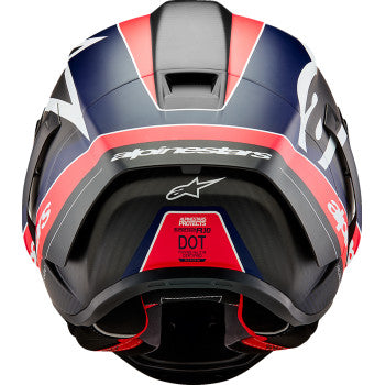 Alpinestars Supertech R10 Full Face Helmet Matte Black/Carbon Red Fluo/Blue