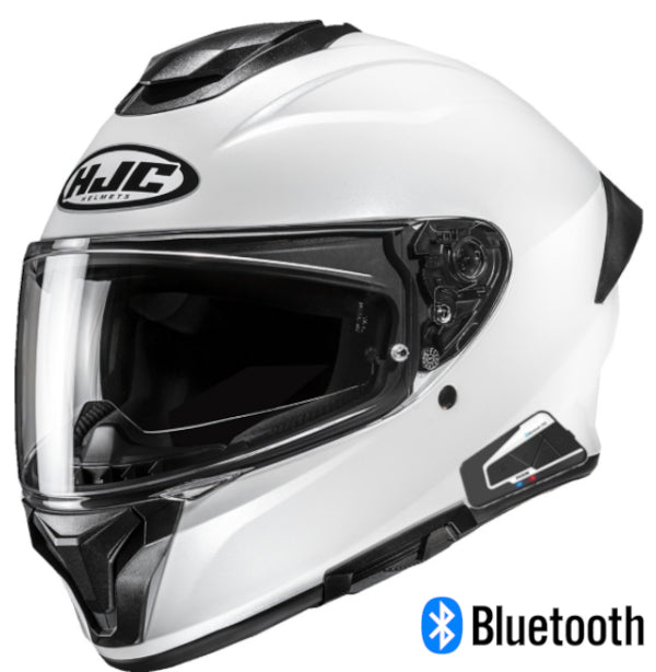 HJC C71 Full Face Bluetooth Helmet Pearl White