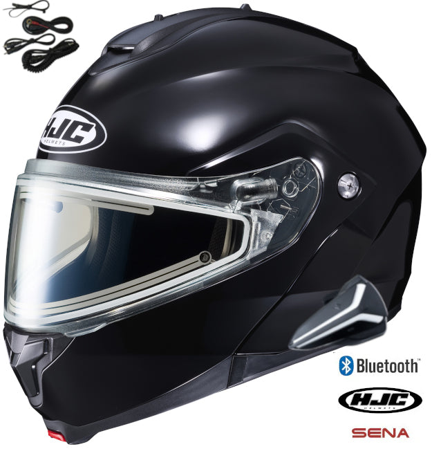HJC C91 Sena Smart 20B Bluetooth Snow Helmet Gloss Black Electric Shield