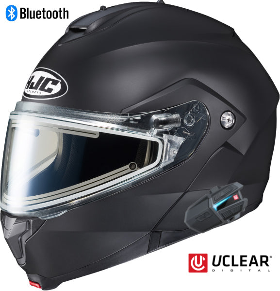 HJC C91 Bluetooth Snow Helmet Flat Black Electric Shield Uclear