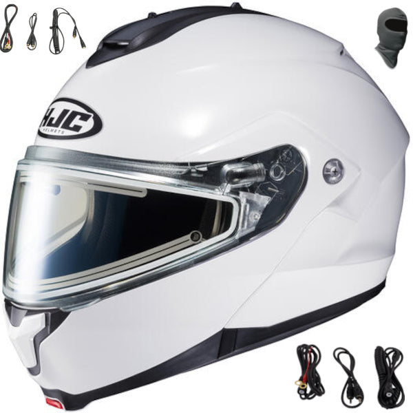 HJC C91 Modular Snow Helmet Pearl White Electric Shield