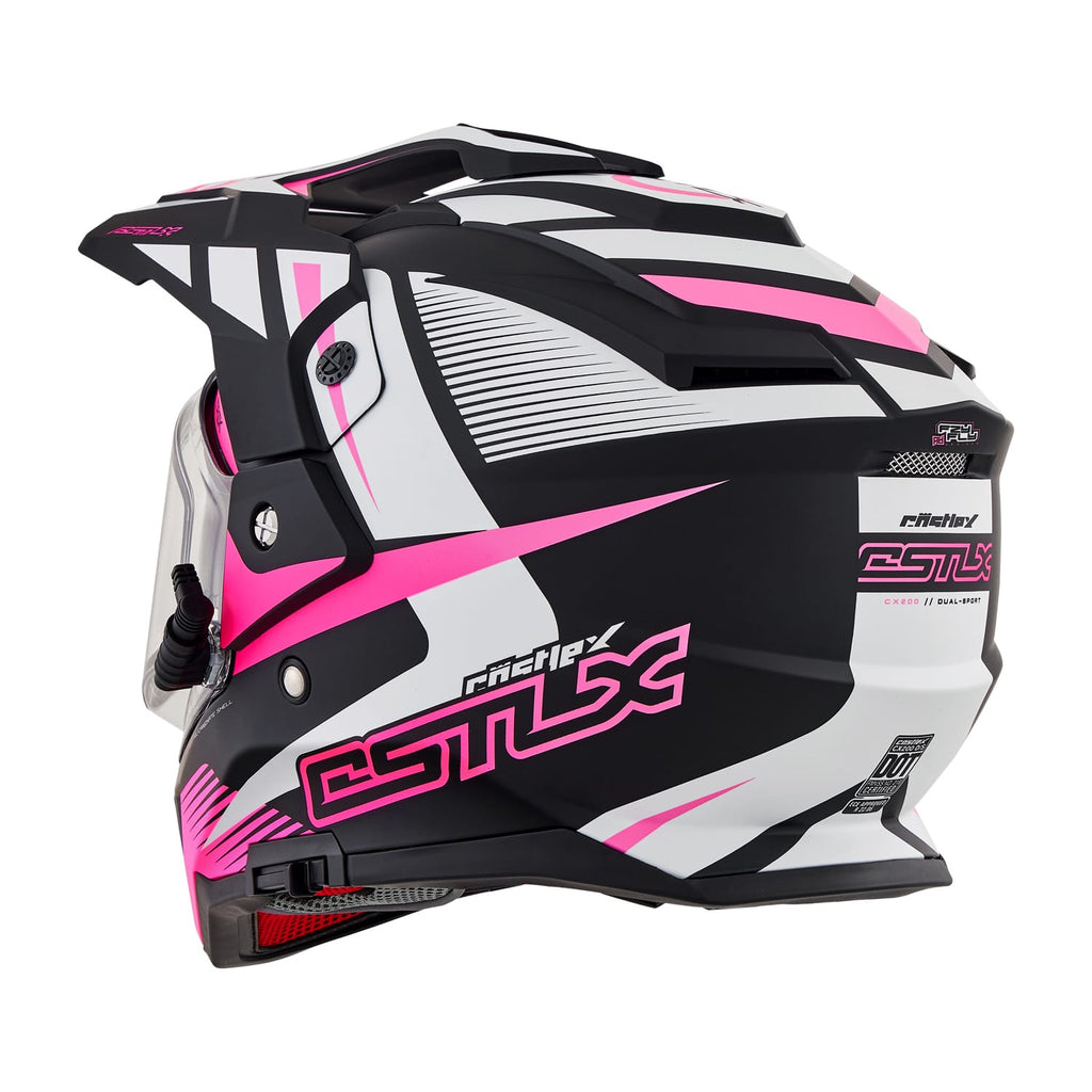 Castle X CX200 Snow Helmet Trek Matte Black/Pink Electric Shield