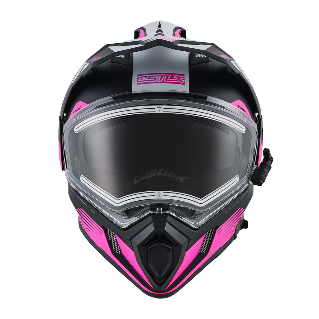 Castle X CX200 Snow Helmet Trek Matte Black/Pink Electric Shield