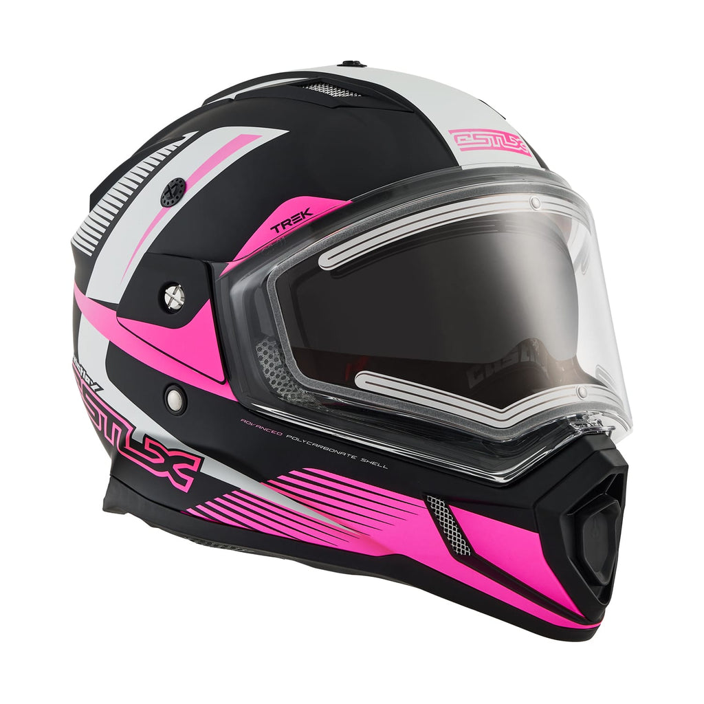 Castle X CX200 Snow Helmet Trek Matte Black/Pink Electric Shield