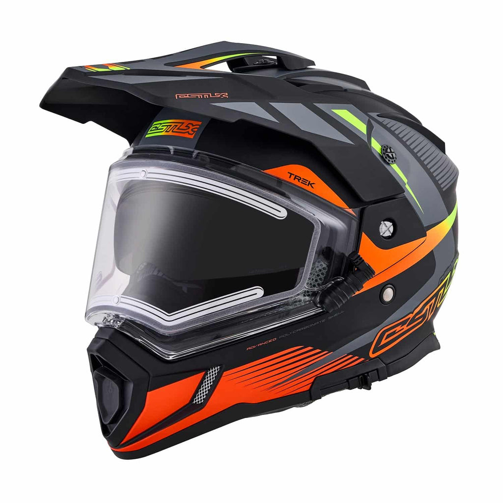 Castle X CX200 Snow Helmet Trek Matte Flo Orange/Hi Vis Electric Shield