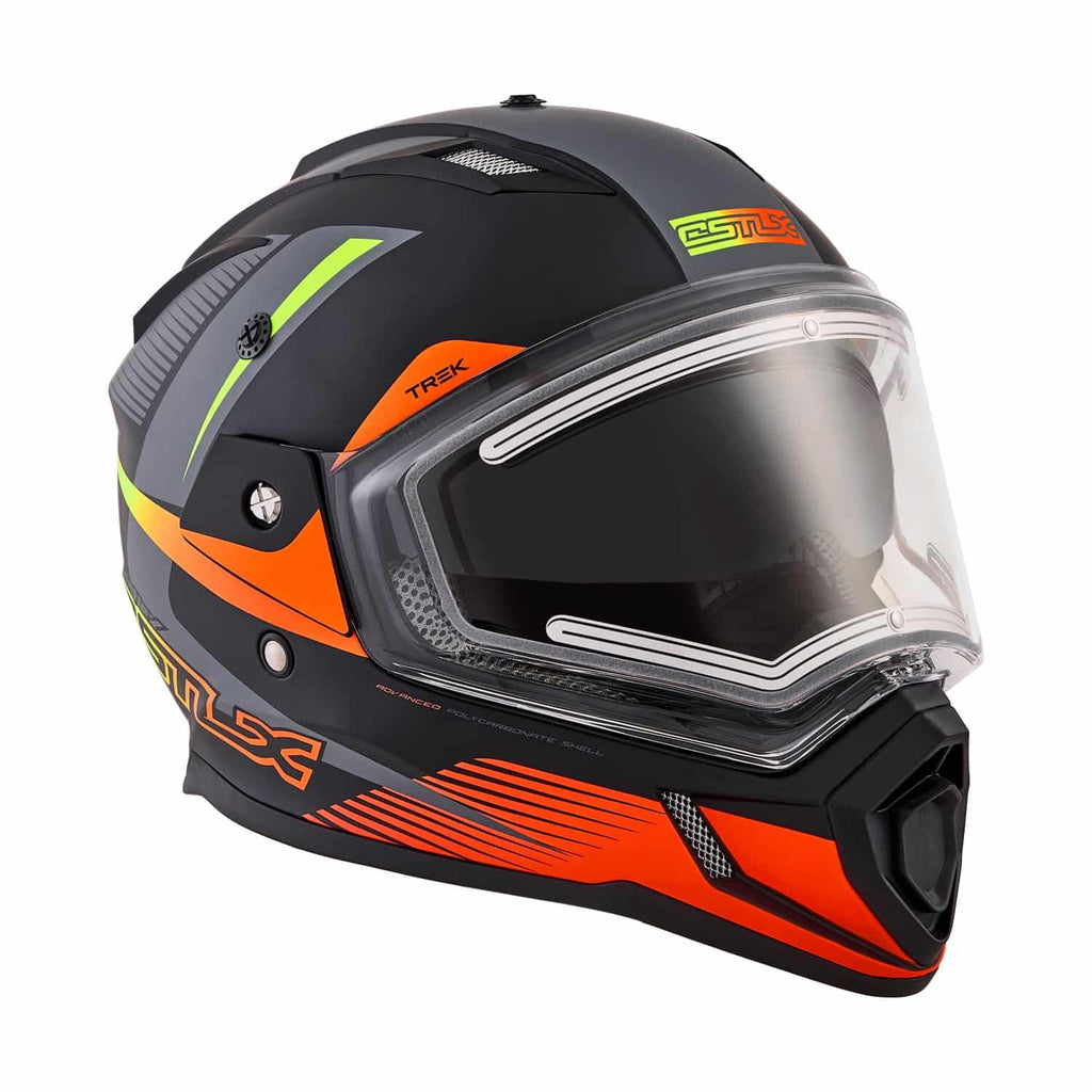 Castle X CX200 Snow Helmet Trek Matte Flo Orange/Hi Vis Electric Shield