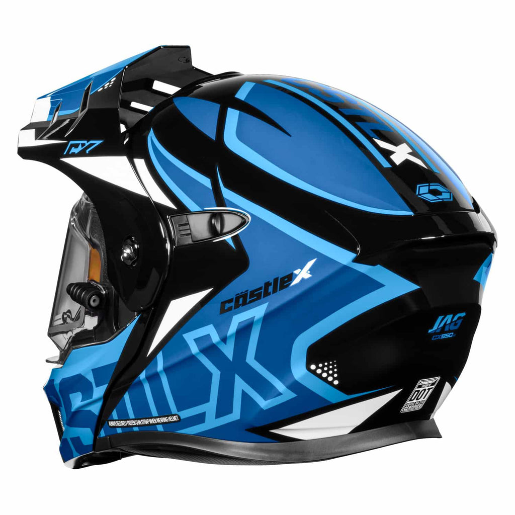 Castle X CX950 V2 Snow Helmet Jag Process Blue/Black/White Electric Shield