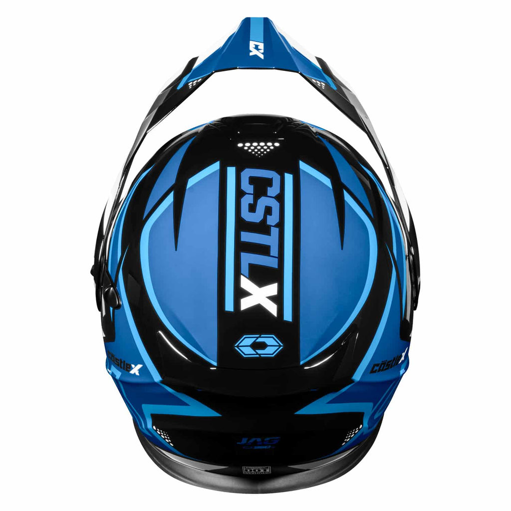 Castle X CX950 V2 Snow Helmet Jag Process Blue/Black/White Electric Shield
