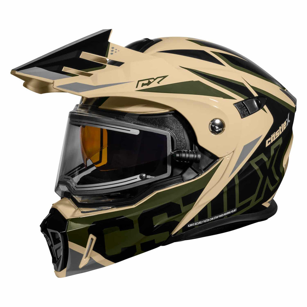 Castle X CX950 V2 Snow Helmet Jag Sand/Olive/Black Electric Shield