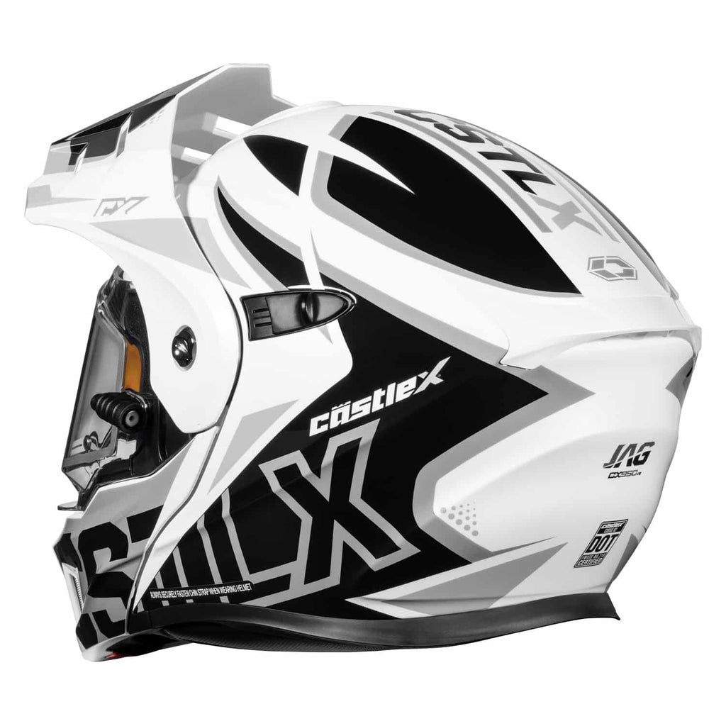Castle X CX950 V2 Modular Snow Helmet Jag White/Black/Silver Electric Shield