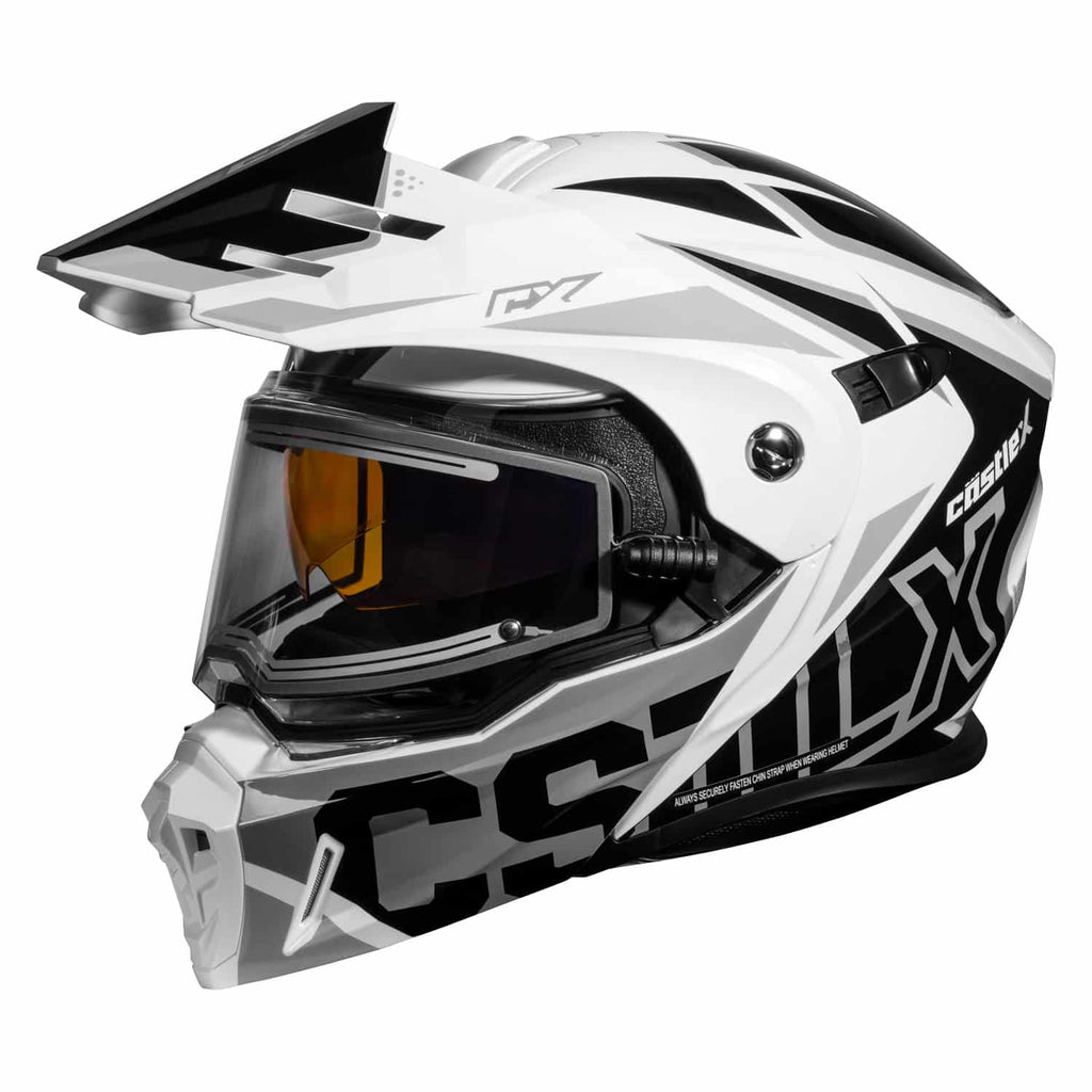 Castle X CX950 V2 Modular Snow Helmet Jag White/Black/Silver Electric Shield