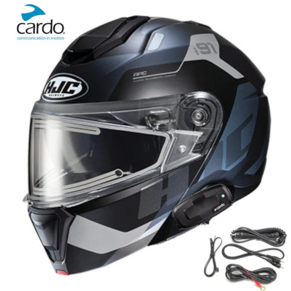 HJC i91 Bluetooth Snow Helmet Carst MC-5SF Electric Shield Cardo 4X