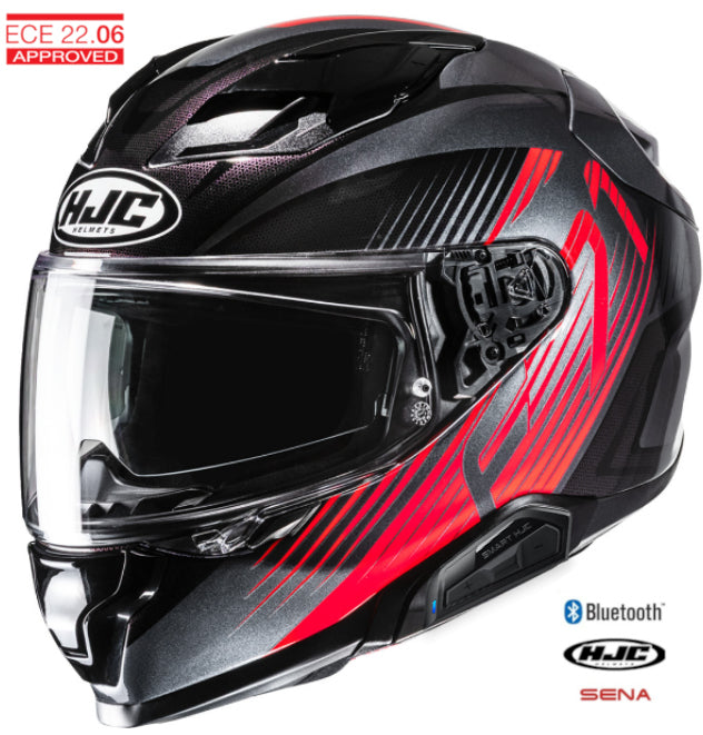 HJC F71 Bluetooth Helmet Catos MC1 11b Installed