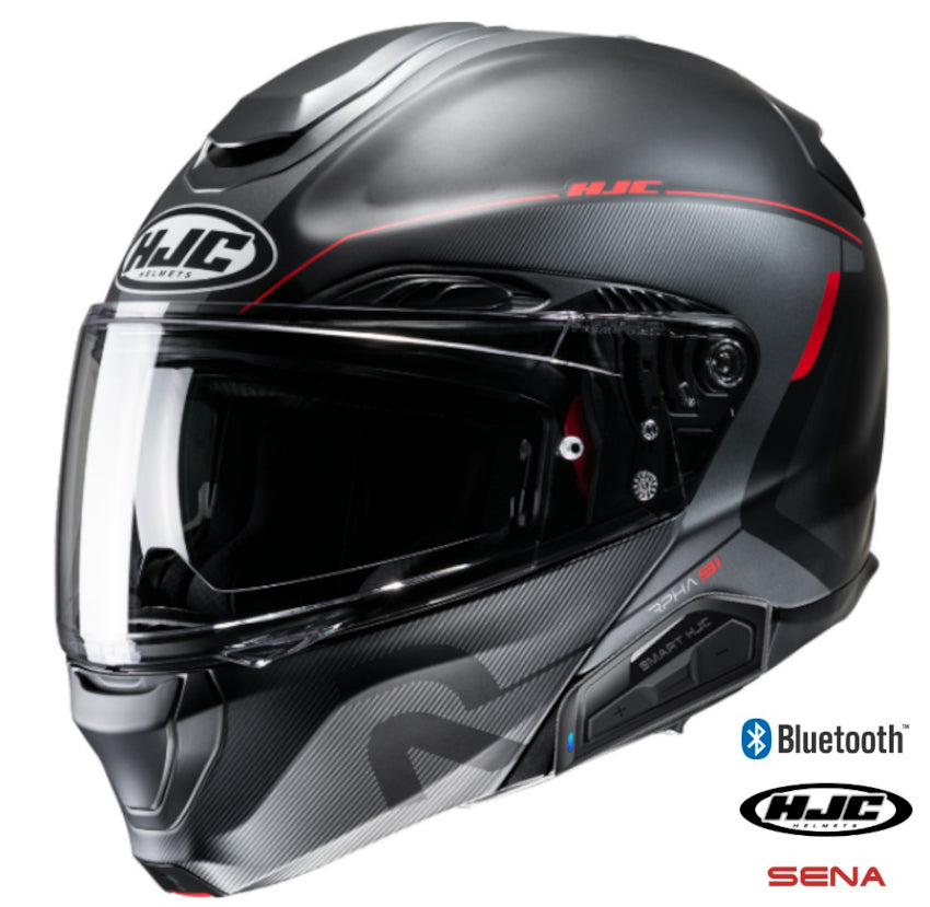 HJC RPHA 91 Bluetooth Helmet Combust MC-1SF 11b Installed