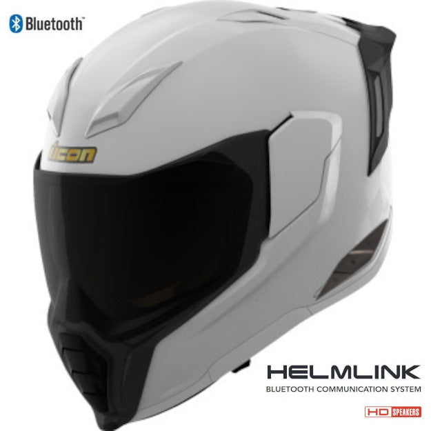 Icon Ultraflite Full Face Bluetooth Helmet Rizz Rizz MIPS Matte White
