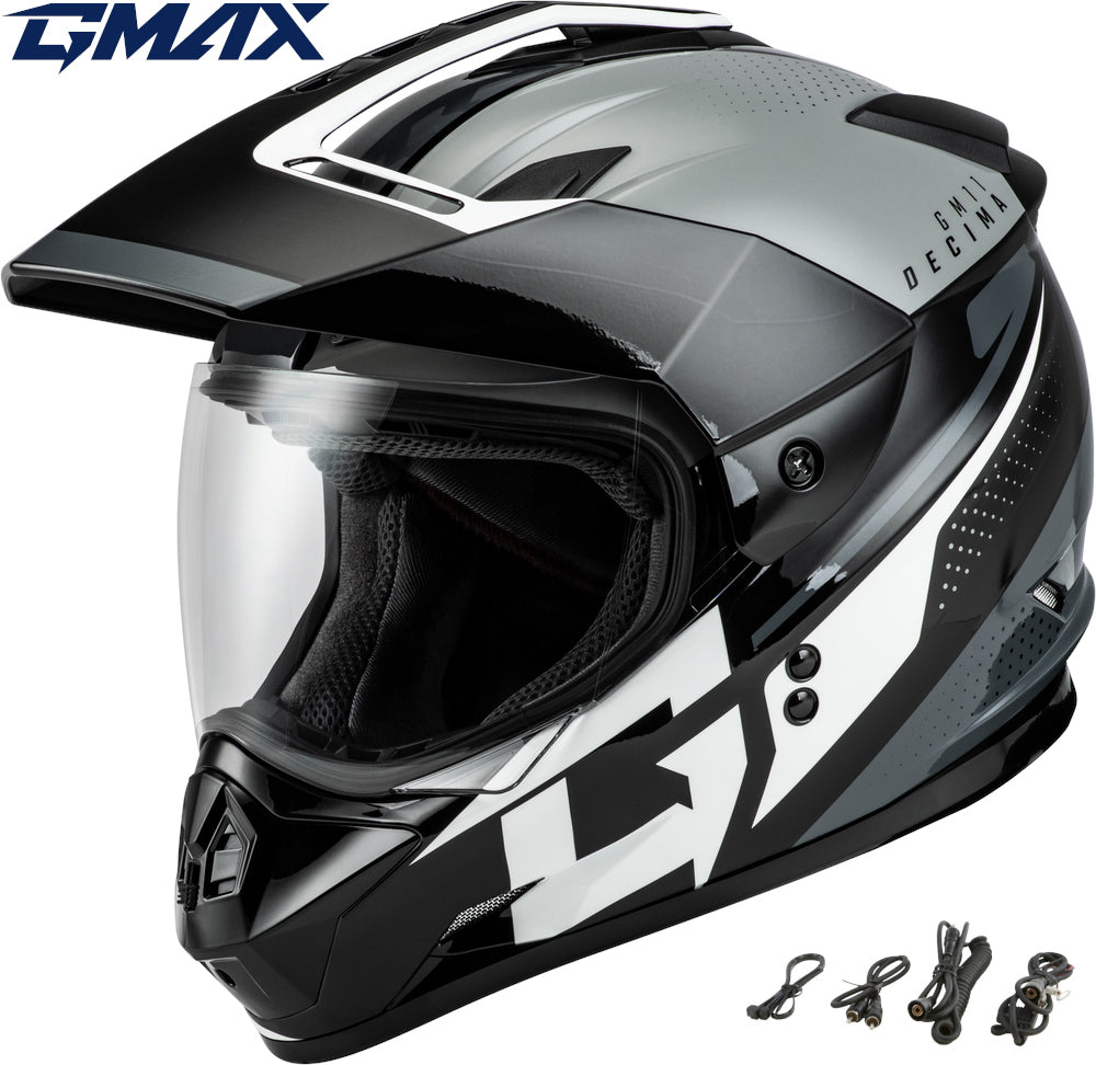 Gmax GM-11 Snow Helmet Decima Graphic Black/Grey/White Electric Shield