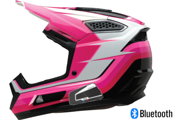 Z1R Dirt Maxx Vortex Bluetooth Off Road Helmet Pink/White