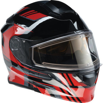 Z1R Solaris Modular Snow Helmet First Tracks Black/Red Electric Shield