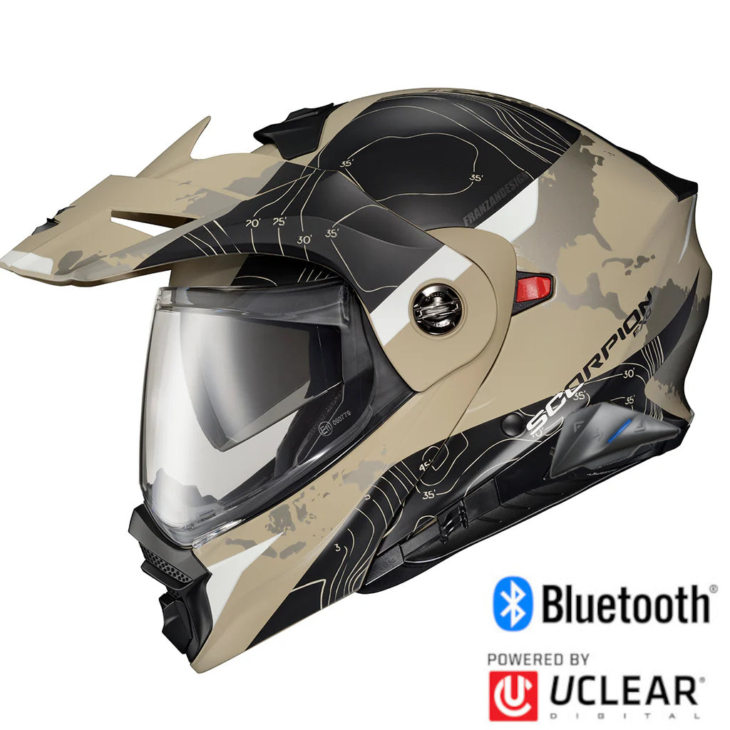 Scorpion EXO-AT960 Bluetooth Helmet Topographic Sand EXO-Com Kit
