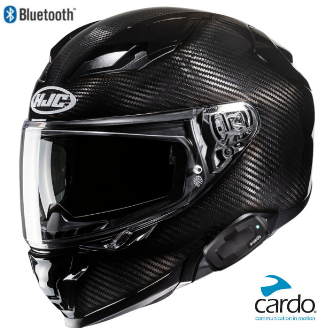 HJC F71 Full Face Bluetooth Helmet Carbon Cardo Spirit