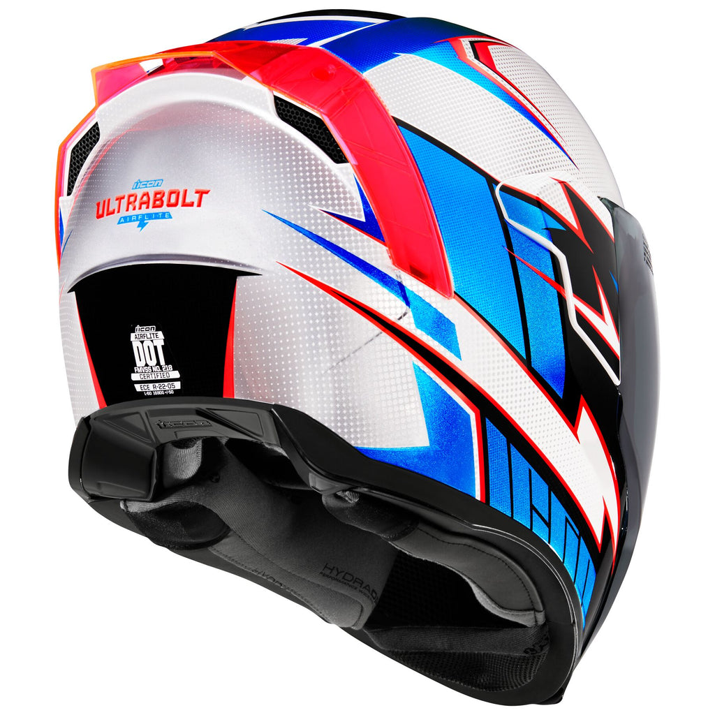 Icon Airflite Bluetooth Helmet Ultrabolt Black Blue White Red