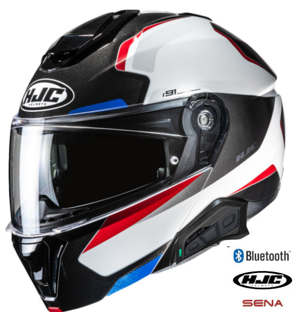HJC i91 Modular Bluetooth Helmet Felio MC21 50b installed