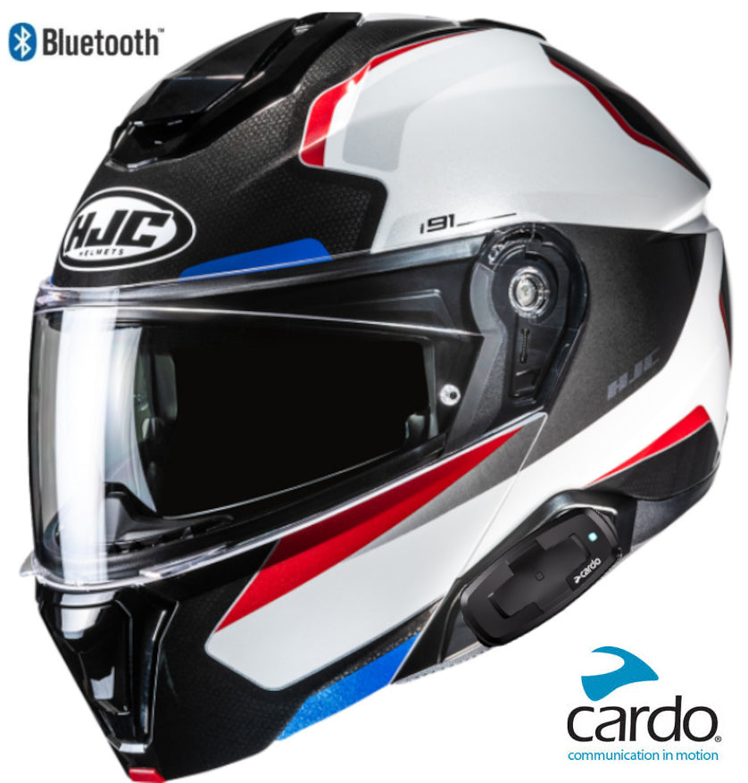 HJC i91 Modular Bluetooth Helmet Felio MC-21 Cardo 4X