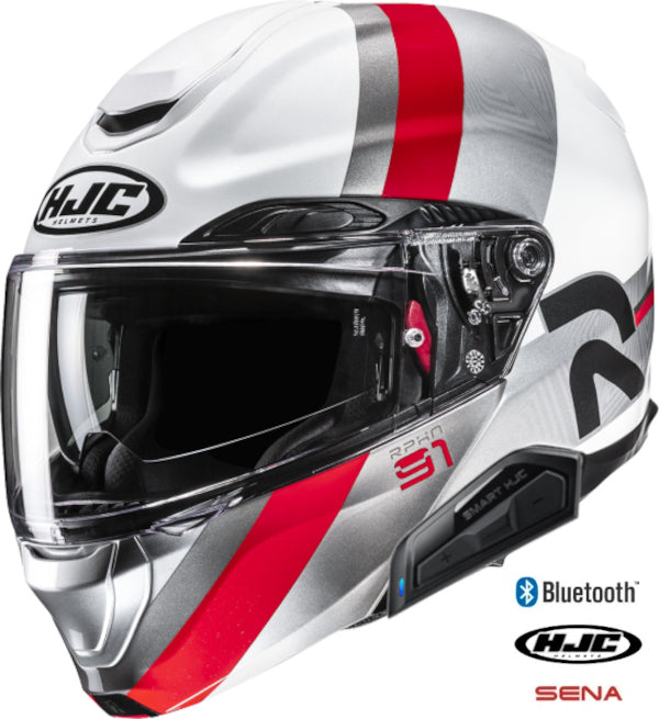HJC RPHA 91S Bluetooth Helmet Carbon Fensh MC1 11b Installed