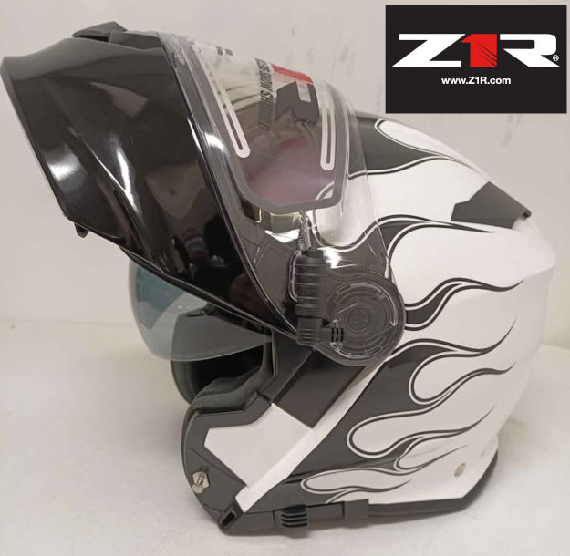 Z1R Solaris 2.0 Modular Snow Helmet  Flame Black White Electric Shield