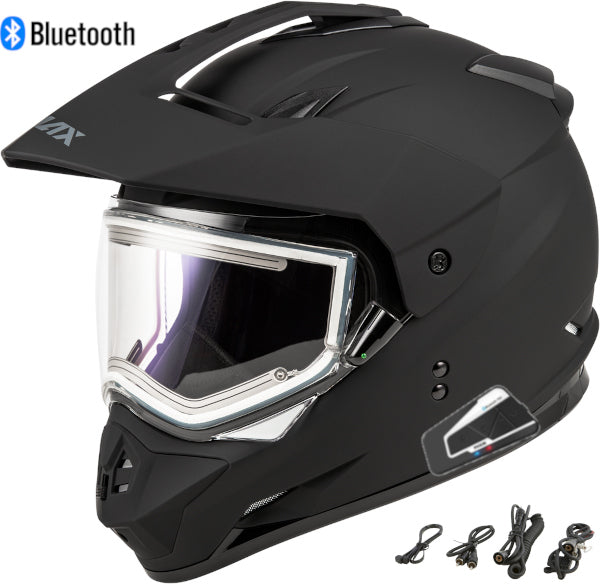 Gmax GM-11 Bluetooth Snow Helmet Matte Black Electric Shield