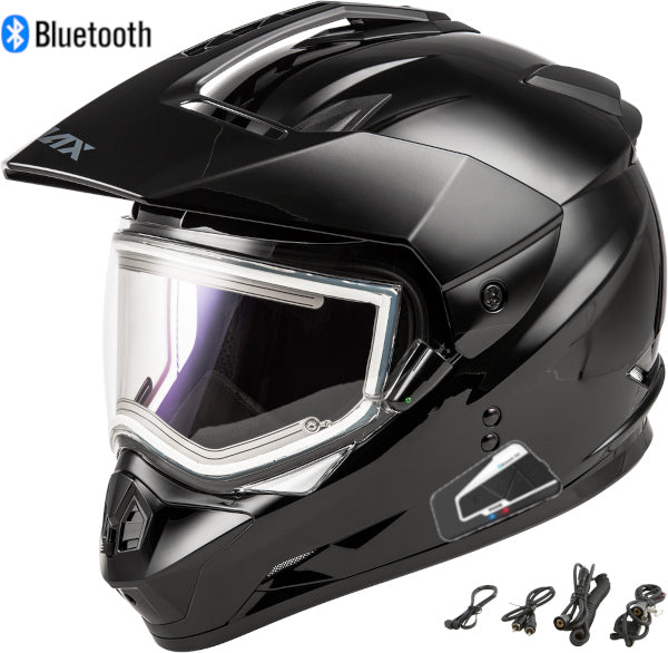 Gmax GM-11 Bluetooth Snow Helmet Gloss Black Electric Shield