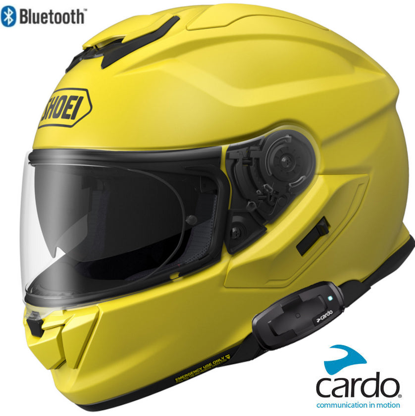 Shoei GT-Air 3 Bluetooth Helmet Brilliant Yellow Cardo Palktalk S