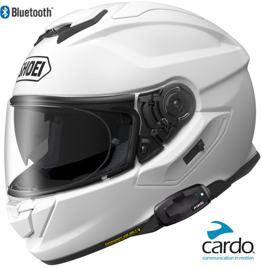 Shoei GT-Air 3 Bluetooth Helmet Gloss White Cardo Packtalk S