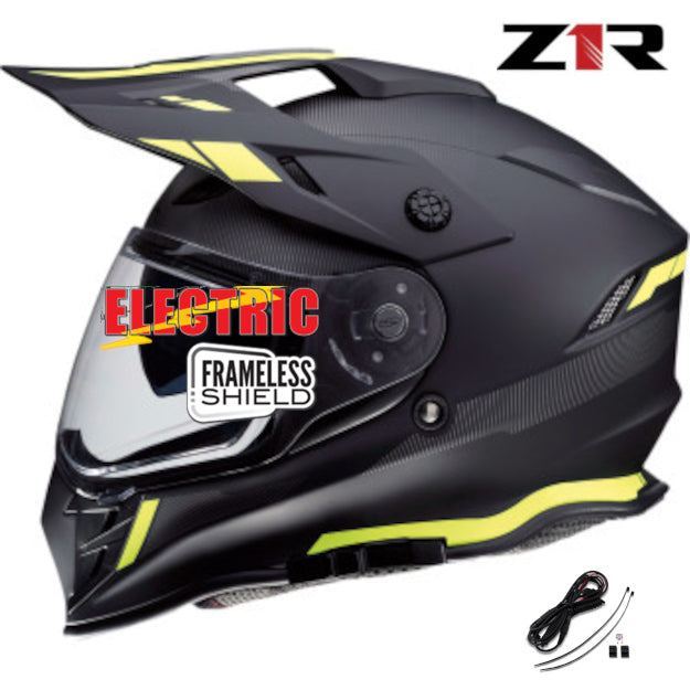 Z1R Range Snow Helmet Electric Shield Uptake Graphic Black Hi Viz