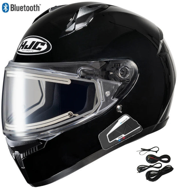 HJC C10 Bluetooth Snow Helmet Gloss Black Electric Shield