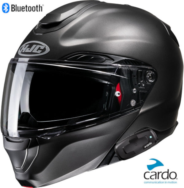 HJC RPHA 91 Bluetooth Helmet Semi Flat Titanium Cardo PAcktalk S