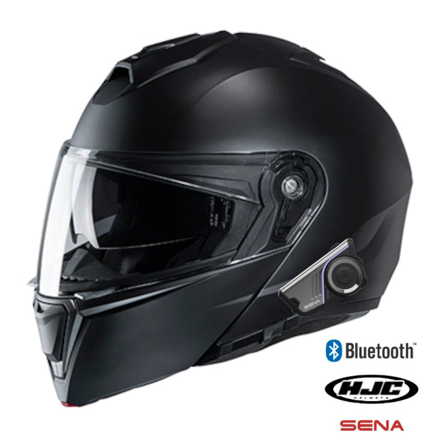 HJC i90 Modular Sena 60S Bluetooth Helmet Matte Black