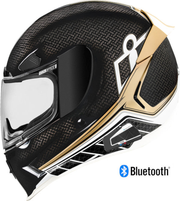Icon Airframe Pro BLuetooth Helmet Carbon Hyperstrike Gold