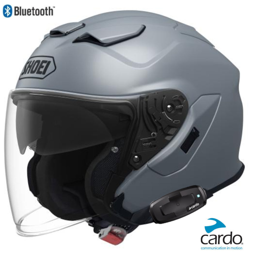 Shoei J-Cruise 3 Bluetooth Helmet Basalt Grey Cardo Packtalk S