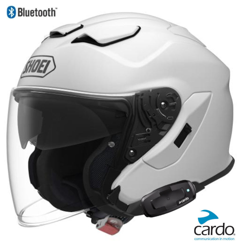 Shoei J-Cruise 3 Bluetooth Helmet Gloss White Cardo Packtalk S