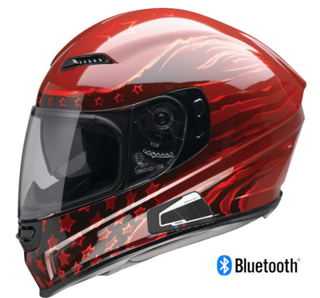 Z1R Jackal Full Face Bluetooth Helmet Patriot Red