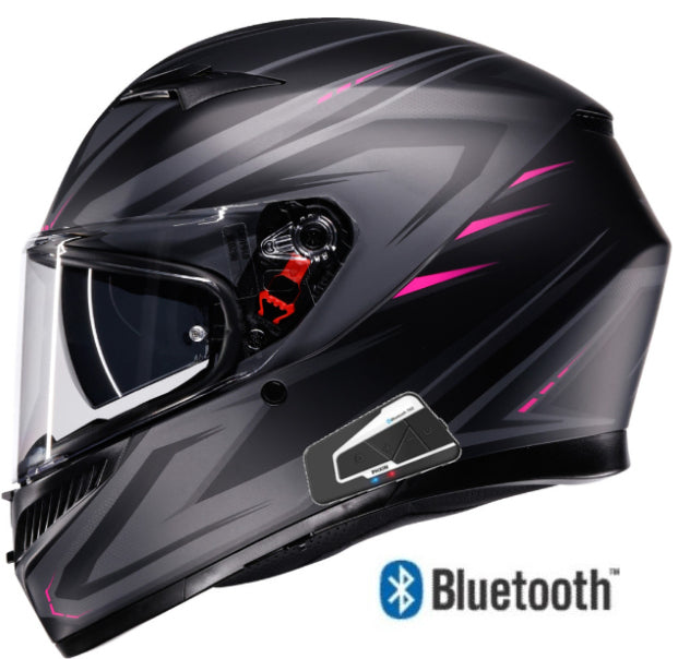 AGV K3 Full Face Bluetooth Helmet Syth Matte Black/Pink