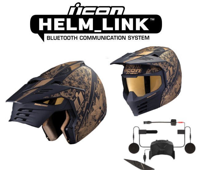Icon Elsinore Bluetooth Helmet Kaonohi Black HelmLink