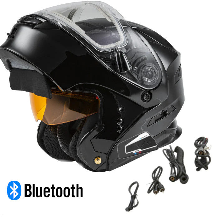 gmax led motorcycle helmet GMAX MD-01S Modular Snow Helmet W/Electric Shield Black Md