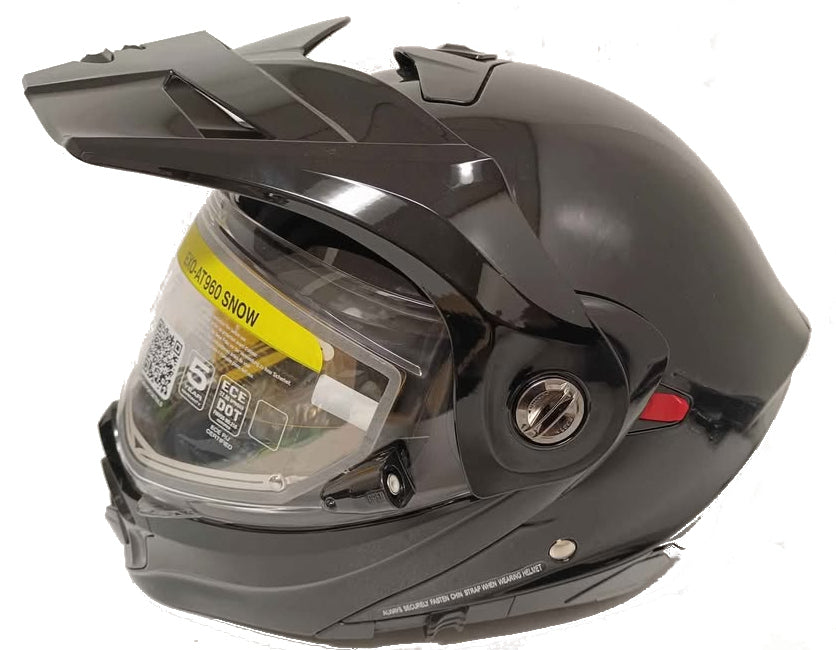 Scorpion EXO-AT960 Dual Sport Snow Helmet Gloss Black Electric Shield