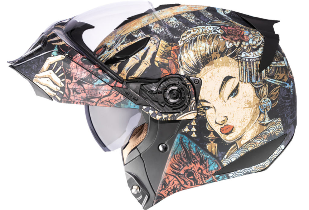Icon Threshold Bluetooth Helmet Odokuro Black HelmLink